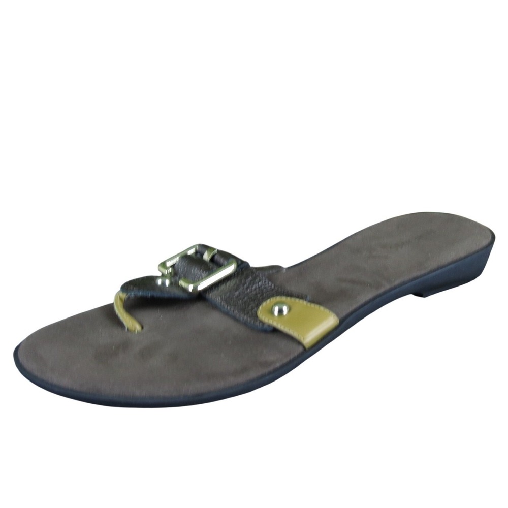 Nine West Women Snopea Flip Flop Brown Leather Sz 9.5 Medium Gently Used‎ 2025